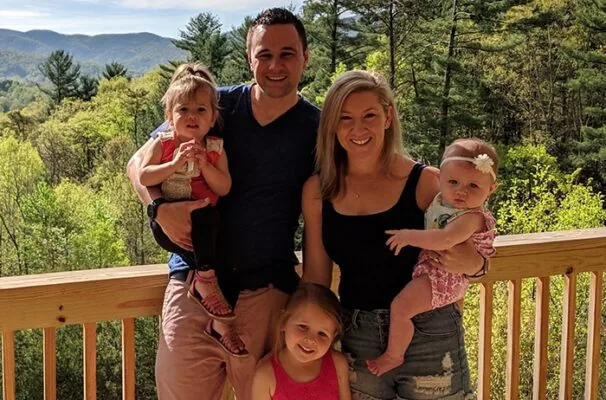 Owner Chris Hamilton with his wife Lexi and their three daughters, Ellie, Leah, and Sayla